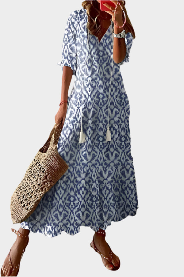 Abito vintage con scollo a V