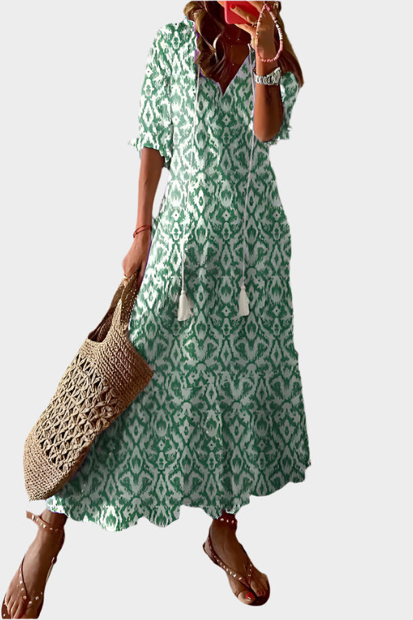 Abito vintage con scollo a V