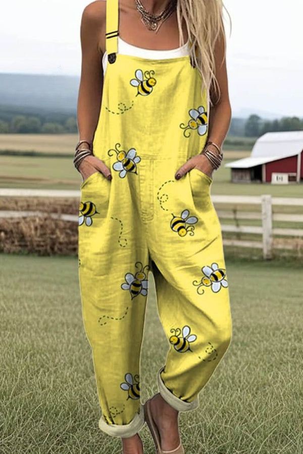 Tuta da donna - Design floreale vintage, pantaloni a gamba larga per comfort e stile