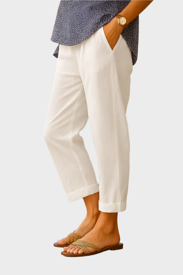 Pantaloni estivi in lino e cotone