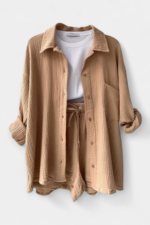 Completo estivo bicolore composto da top e pantaloncini