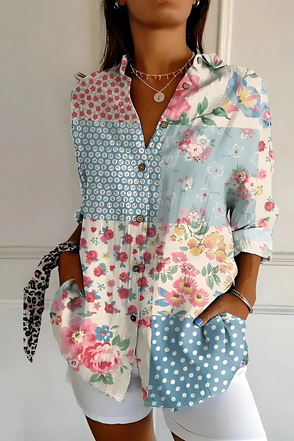 Viviana | Blusa a onde floreali