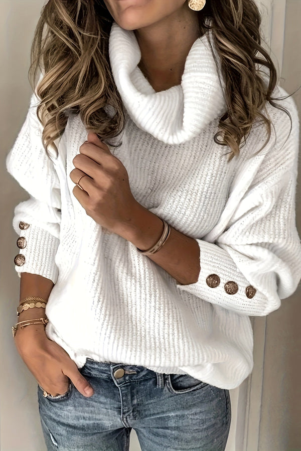 Xara® | Stylish sweater with a turtleneck and button detail