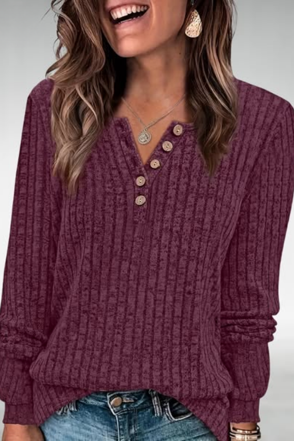 Melina | Maglia a coste con bottoni