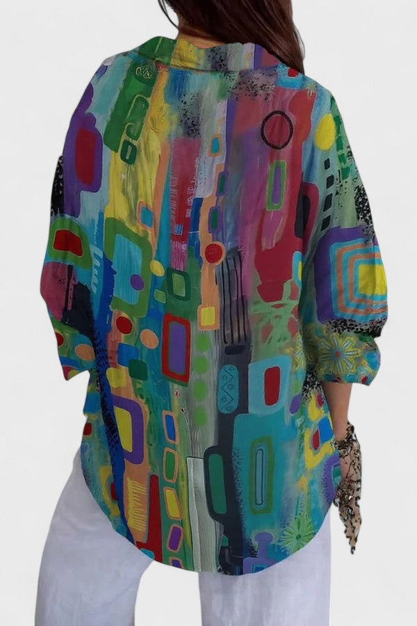 Rose™ | Elegante camicetta con motivo geometrico