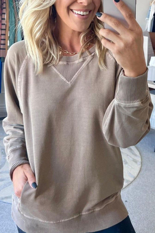 VIOLA - Maglione a coste con tasche