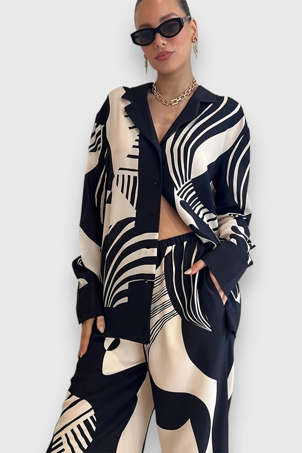 Set due pezzi con elegante design geometrico