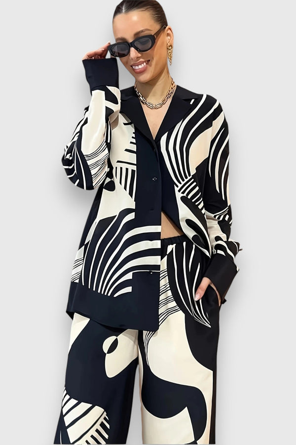 Set due pezzi con elegante design geometrico