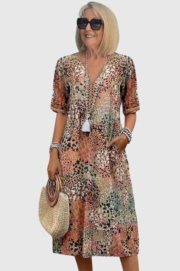 Yvonna™ | Elegante abito midi floreale