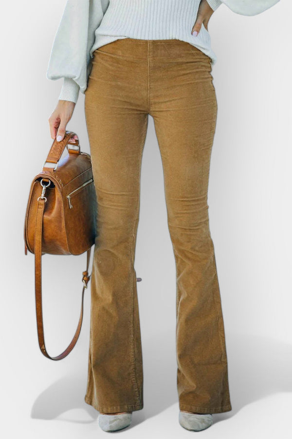 Pantaloni a vita alta con gambe larghe