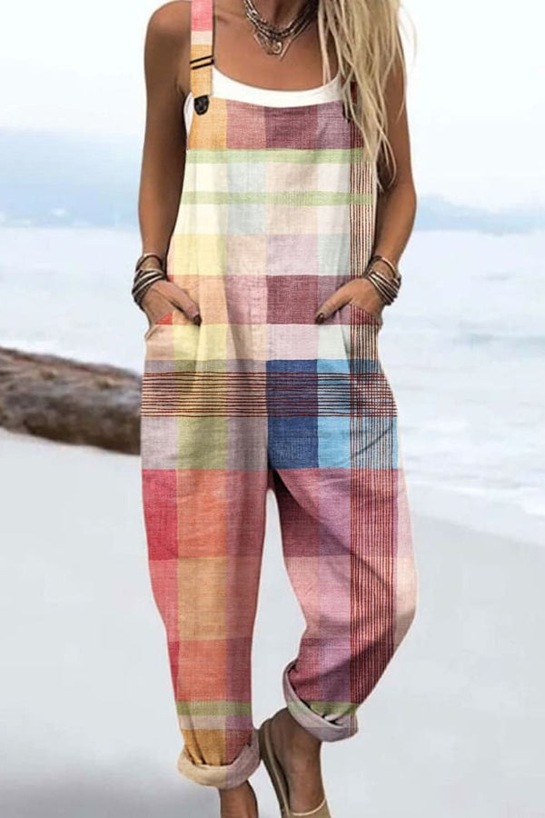 Tuta da donna - Design floreale vintage, comfort e stile con gambe larghe