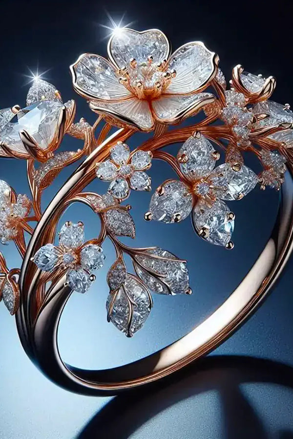 Anello Fioritura Luminosa Radiante | Oro Rosa
