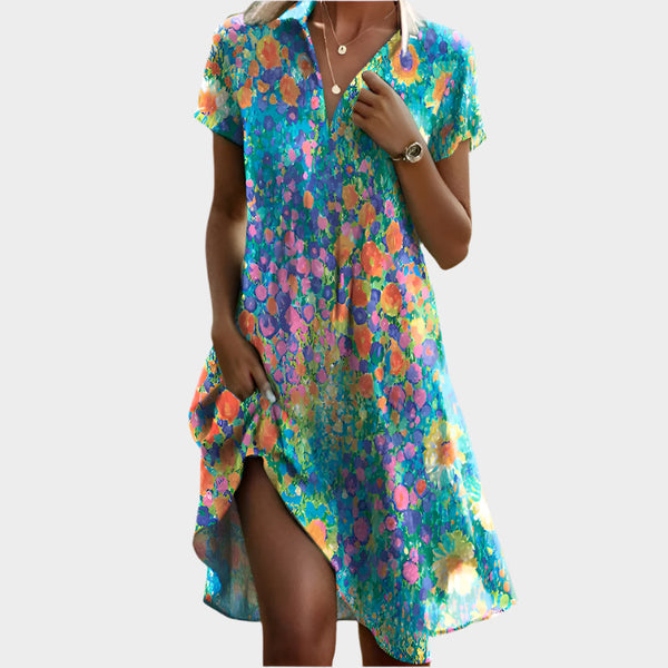 Boho vintage con scollo a V