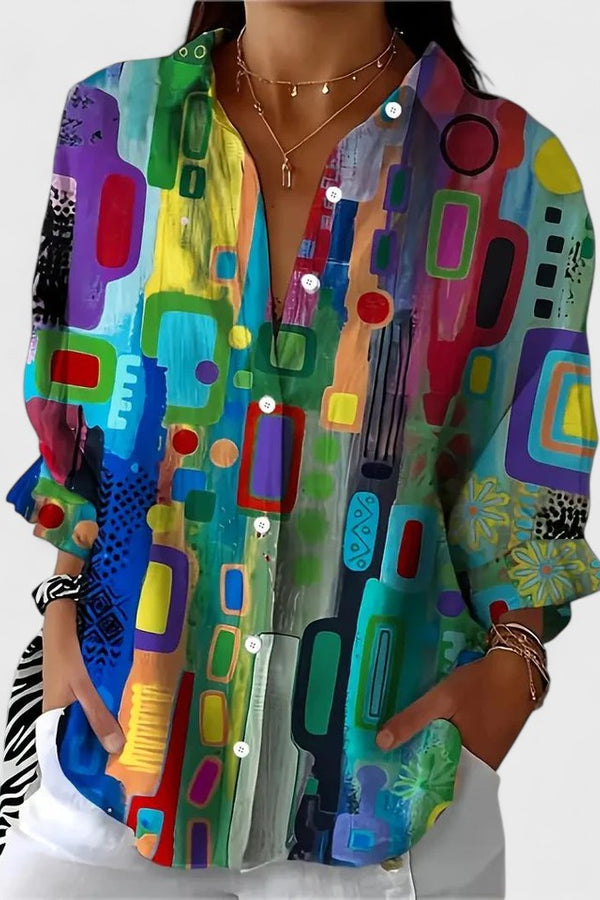 Rose™ | Elegante camicetta con motivo geometrico
