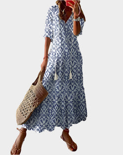 Abito vintage con scollo a V