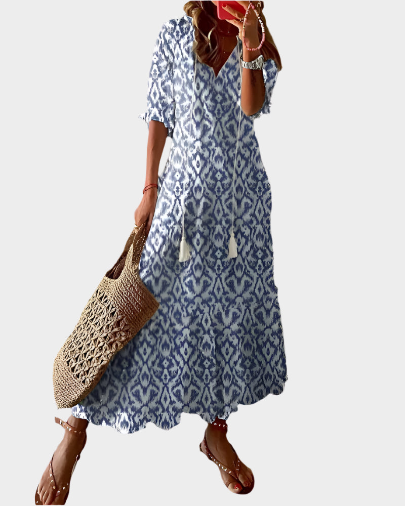 Abito vintage con scollo a V