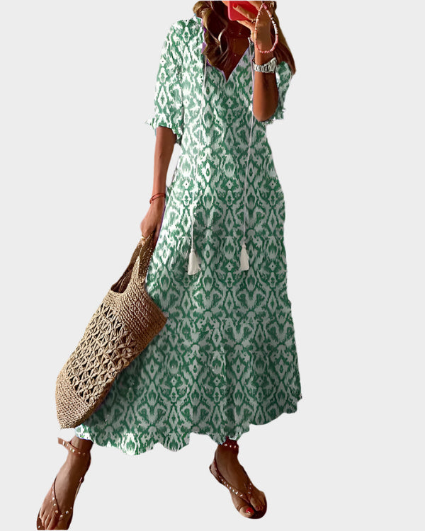 Abito vintage con scollo a V