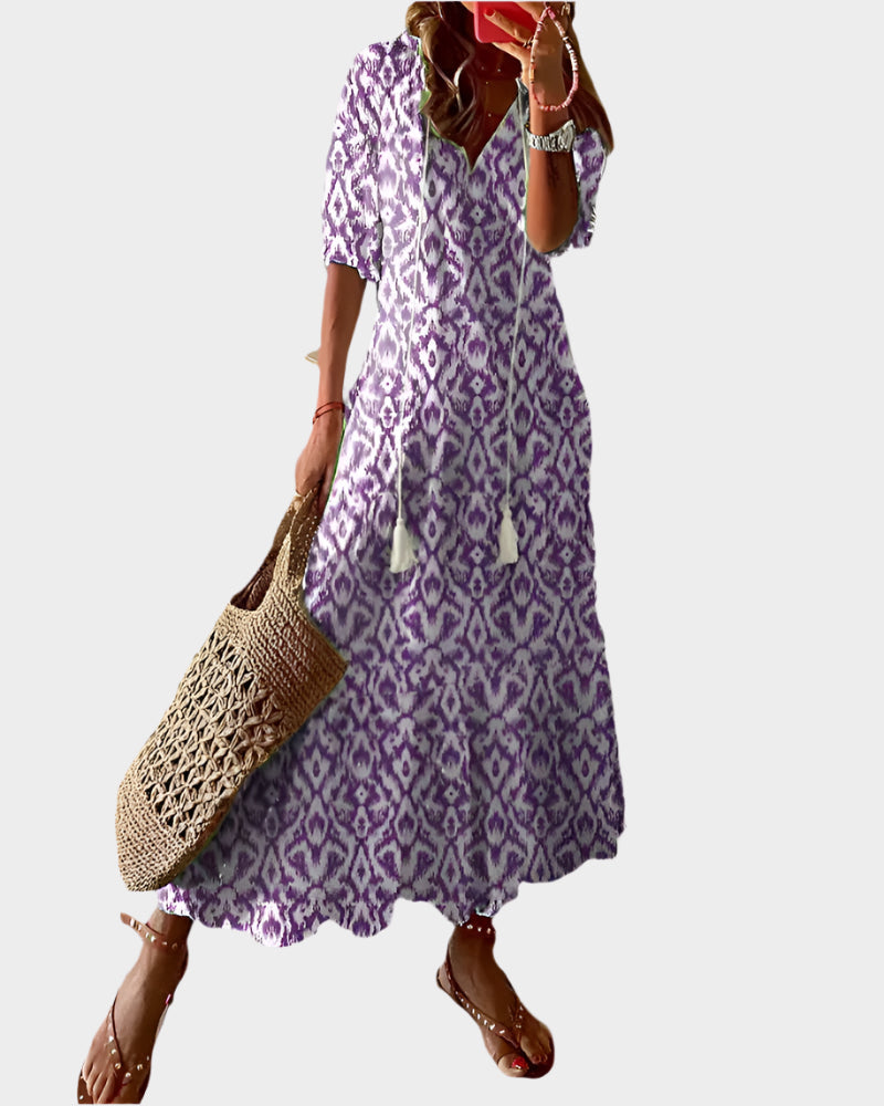 Abito vintage con scollo a V