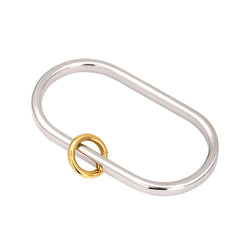Anello doppio in metallo misto