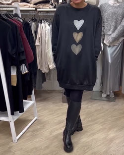 Flossy | Felpa a maniche lunghe con stampa a cuore 
