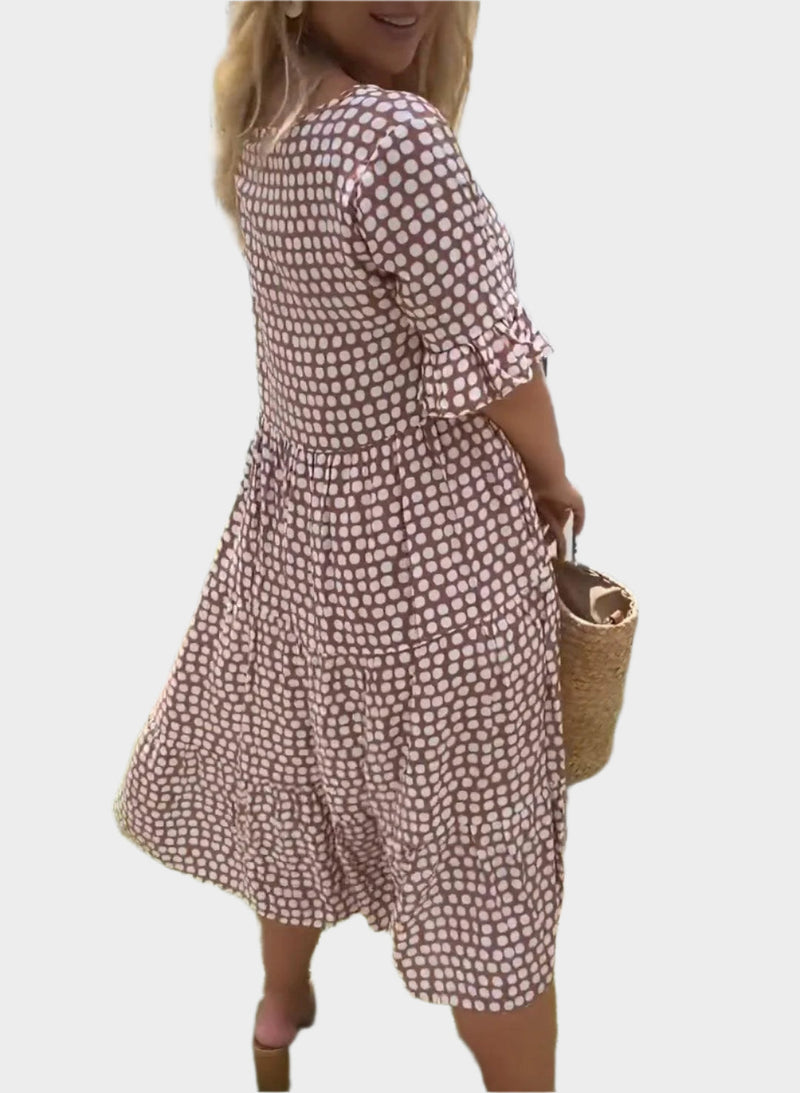 Abito midi con eleganti righe