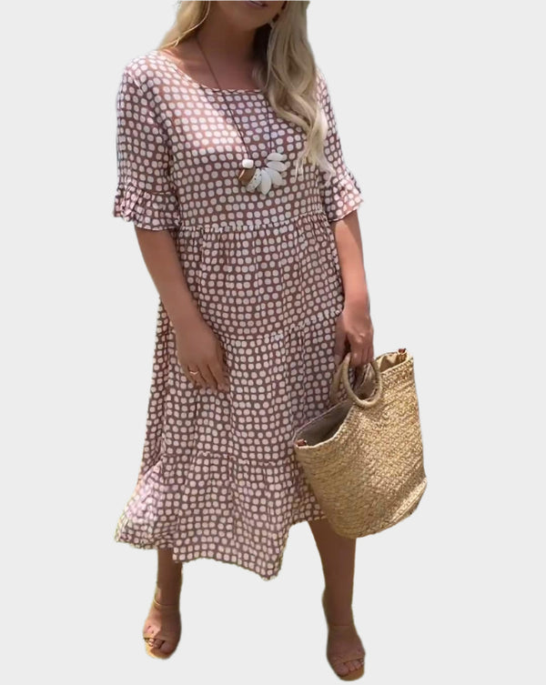 Abito midi con eleganti righe