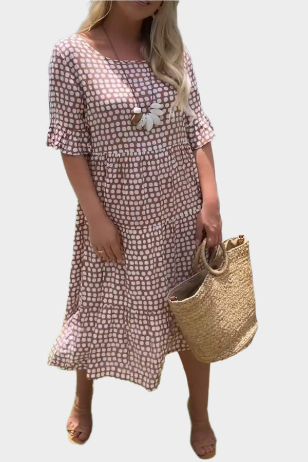 Abito midi con eleganti righe