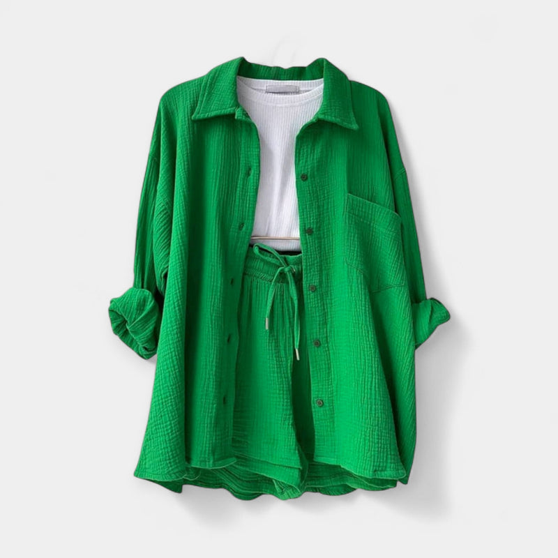 Completo estivo bicolore composto da top e pantaloncini