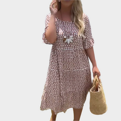Abito midi con eleganti righe