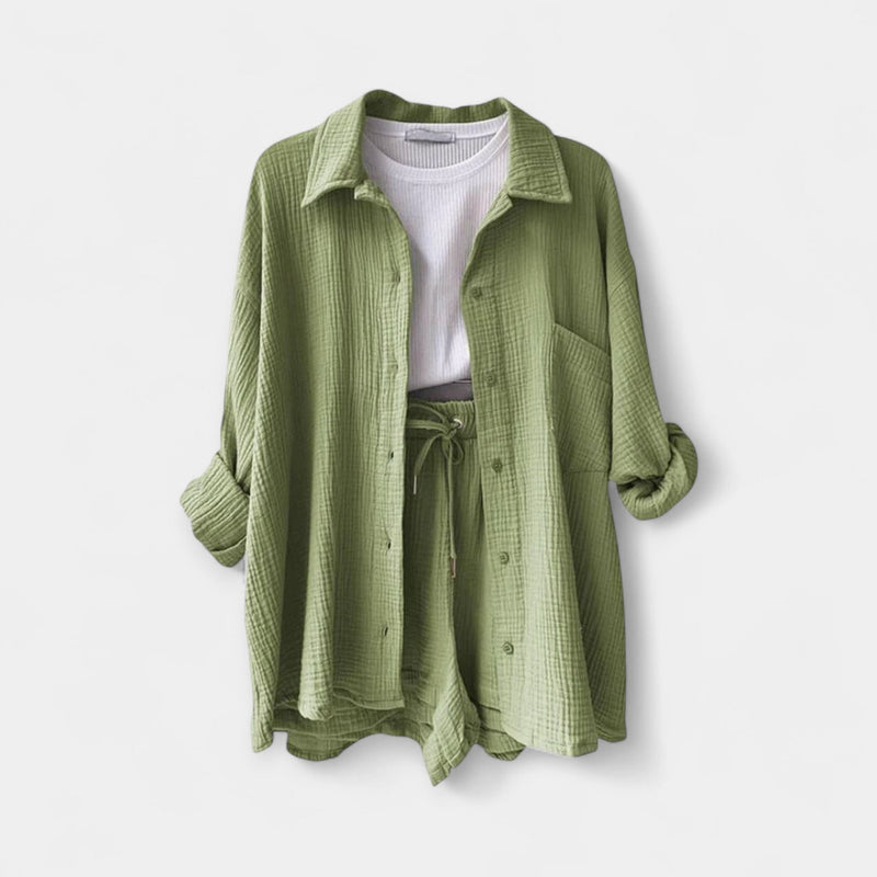 Completo estivo bicolore composto da top e pantaloncini