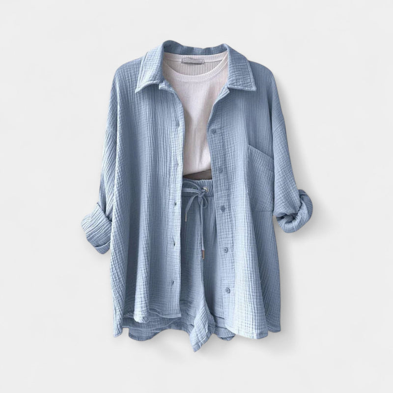 Completo estivo bicolore composto da top e pantaloncini