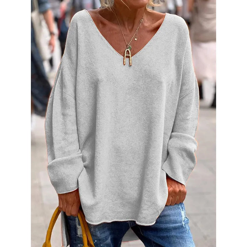NORA - BLUSA CASUAL CHIC CON SCOLLO A V 