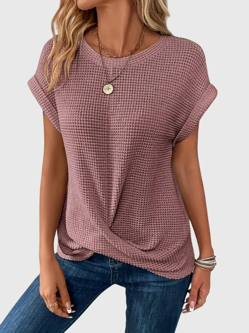 Isa™ | Elegante camicetta con scollo rotondo