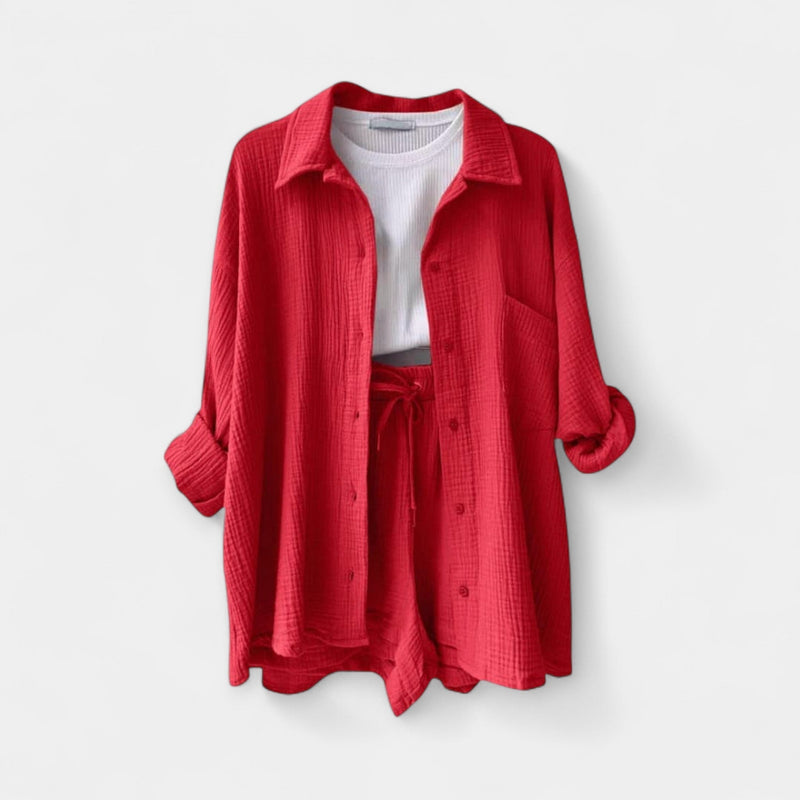 Completo estivo bicolore composto da top e pantaloncini