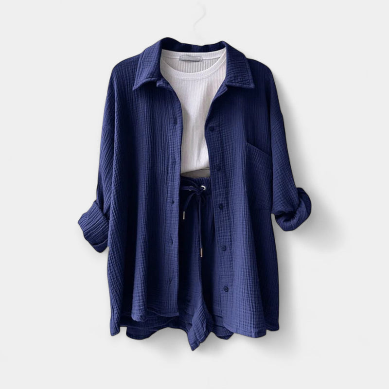 Completo estivo bicolore composto da top e pantaloncini