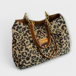 Olivia - Borsa in tela leopardata