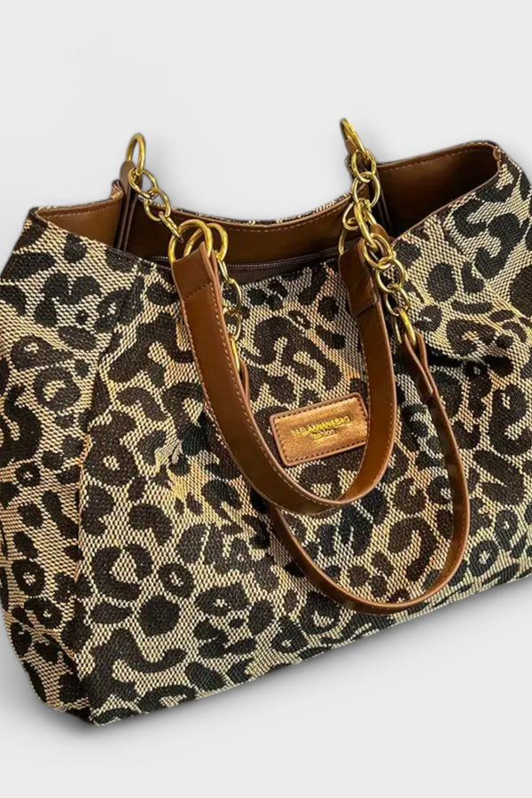 Olivia - Borsa in tela leopardata