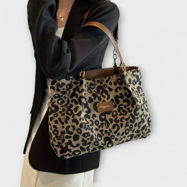 Olivia - Borsa in tela leopardata