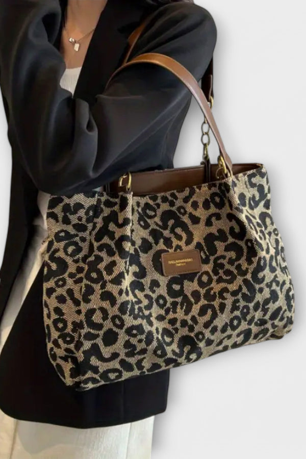 Olivia - Borsa in tela leopardata