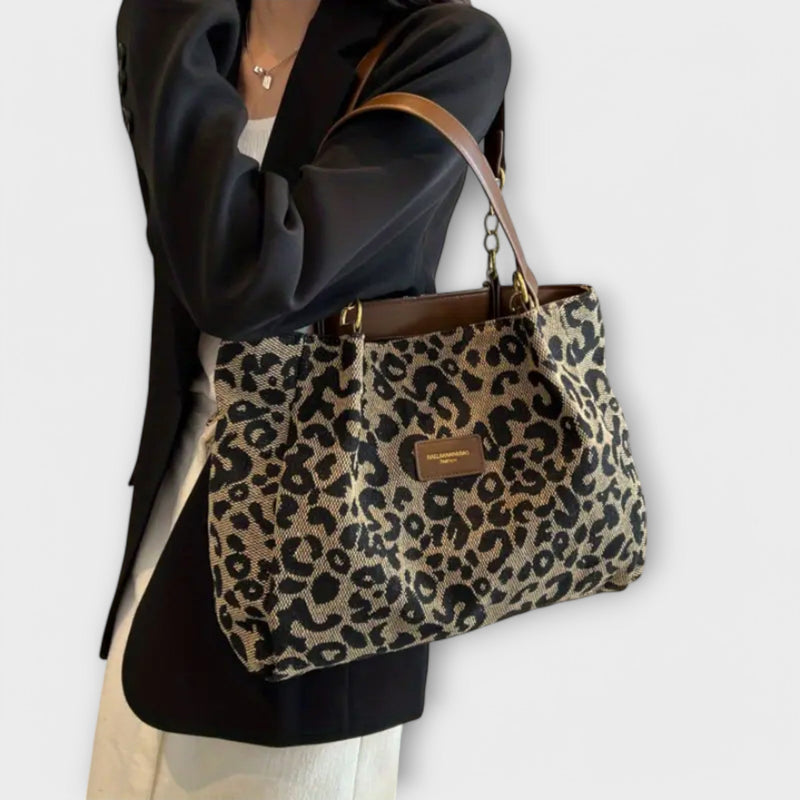 Olivia - Borsa in tela leopardata