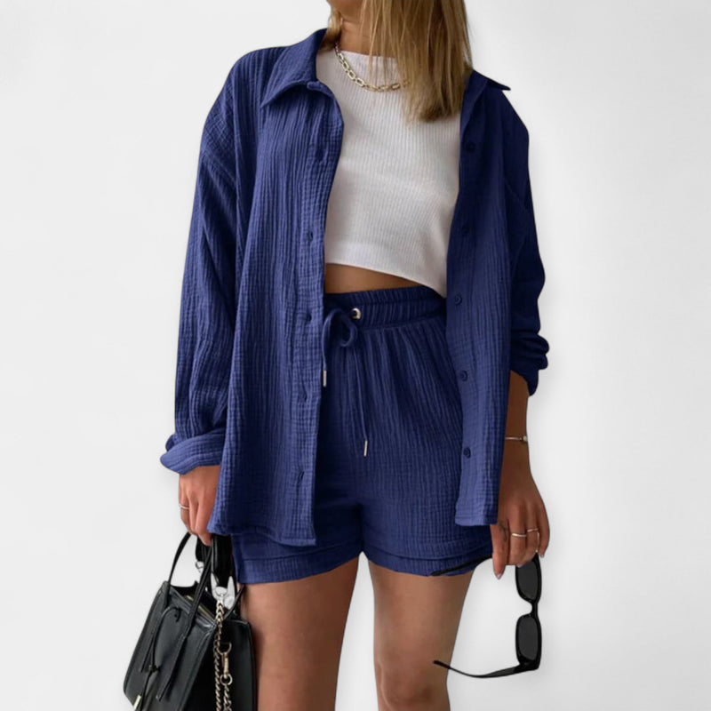 Completo estivo bicolore composto da top e pantaloncini