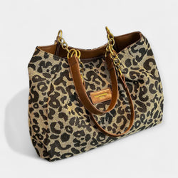Borsa a tracolla con stampa animalier