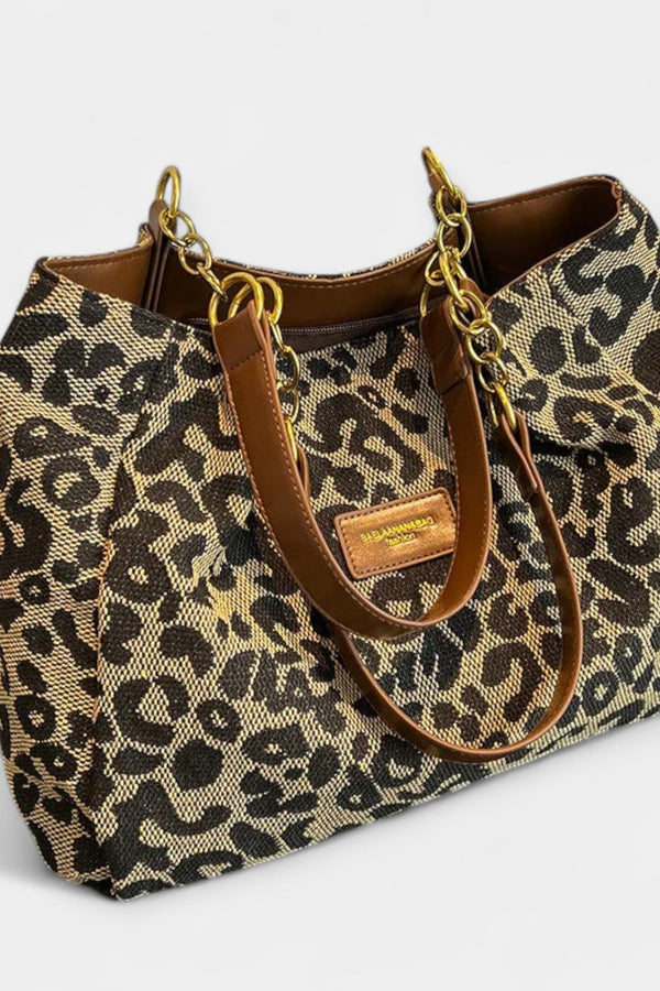 Borsa a tracolla con stampa animalier