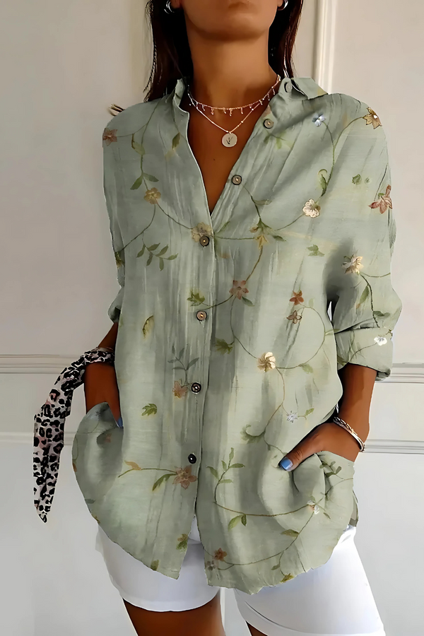 Viviana | Blusa a onde floreali