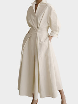 Elegante abito a trapezio con colletto polo