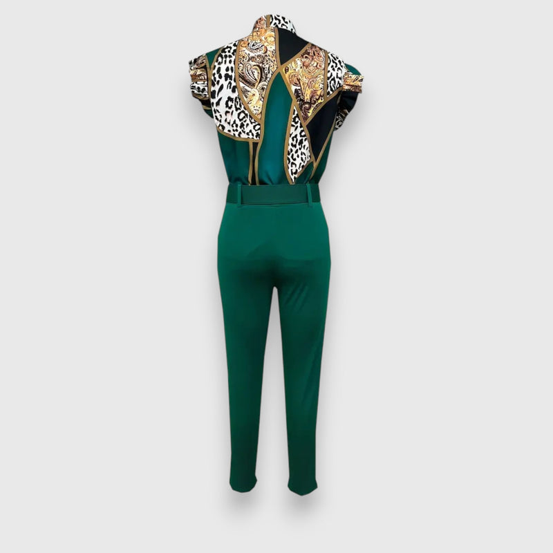 Completo due pezzi con stampa leopardata moderna