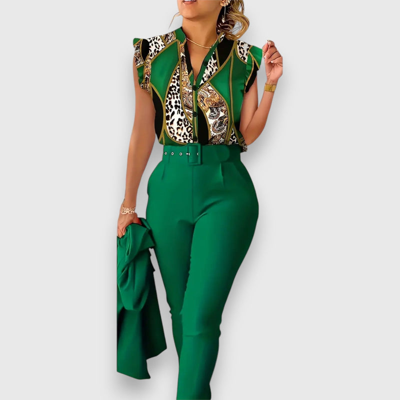 Completo due pezzi con stampa leopardata moderna