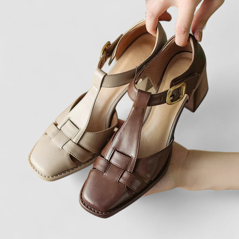 Scarlett™ – Sandali ortopedici con cinturino a T e tacco a blocco