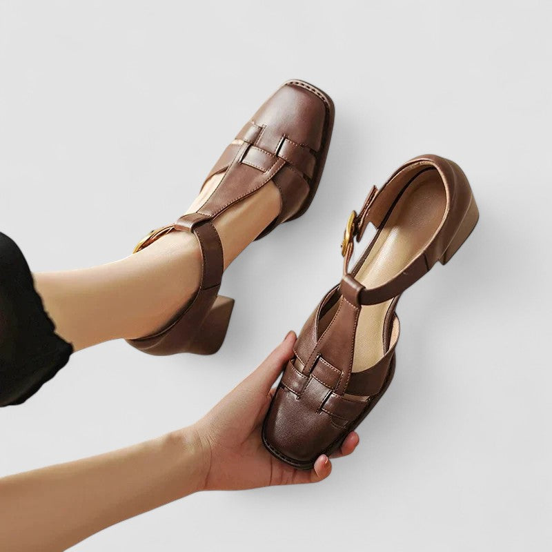 Scarlett™ – Sandali ortopedici con cinturino a T e tacco a blocco