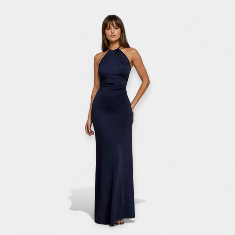 Vestito Maxi con Fiocco al Collo